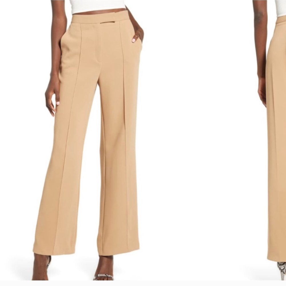 TOPSHOP Pintuck Pleat Wide Leg Trousers